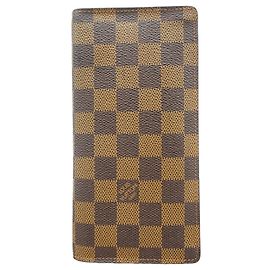 Louis Vuitton Damier Portefeuille Brazza Long Wallet Damier ebene