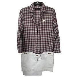 Set con camicia a quadri e gonna bianca Dsquared2 Bianco Rosso Blu Verde