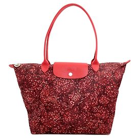 Borsa tote Longchamp Le Pliage Flower Motif Rosso