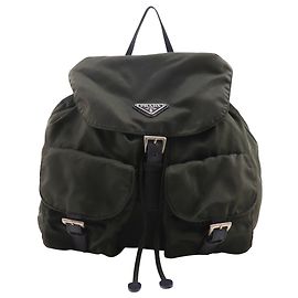 Mochila de nylon caqui Prada Caqui