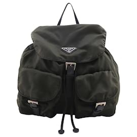 Prada Khaki Nylon Backpack Khaki