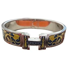 HERMÈS - Clic H Armband All over Museum Hermès in mehrfarbigem Emaille Blau Golden Andere