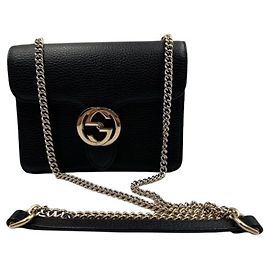 Borsa a tracolla Gucci GG Marmont in pelle nera Nero
