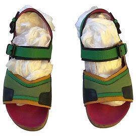 Sandales Colorblock Burberry Noir Rose Vert Orange