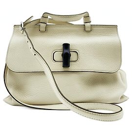 Bolsa de Ombro Gucci Bamboo Daily Multicor Cru