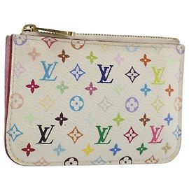 LOUIS VUITTON Pochette Cles NM Multicolor Carteira Branca M93734 LV Auth 190030 Branco