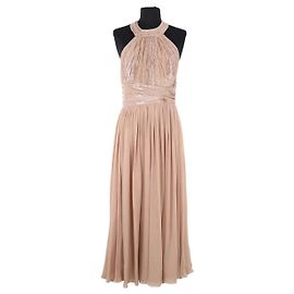 Robe de soirée Elie Saab beige en viscose Beige