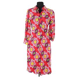 Autre Marque Vestido AML Paris multicolorido de algodão Multicor