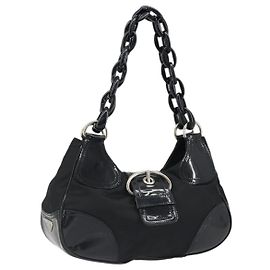 Borsa a Spalla PRADA Nylon Nero Auth ep4838 Nero