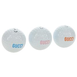 Set de bolas de golf GUCCI de goma blanco Auth bs36003M Blanco
