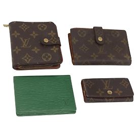 LOUIS VUITTON Monogram Epi Wallet 4 Set Green LV Auth BSZ698 Green Monogram