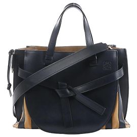 Sac à main 2Way en cuir LOEWE Gate Top Handle noir Marron