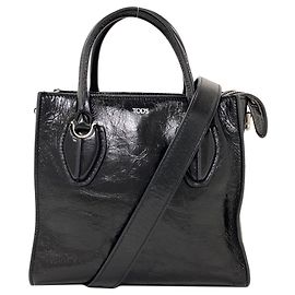 Tod's 2-Way Leather Handbag for Women Black