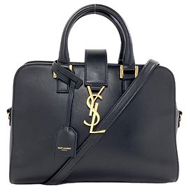 Yves Saint Laurent Baby Cabas 2-Way Handbag Black