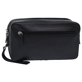 Pochette Vintage Versace en cuir Noir