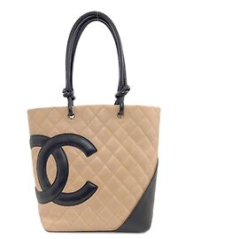 Chanel Cambon Line Tote Bag Schwarz Beige