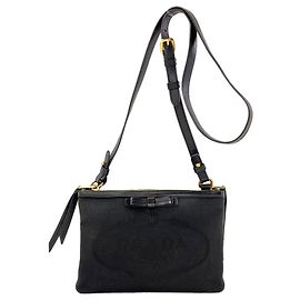 Prada 1BH046 Bolsa de Ombro Ribbon Preto
