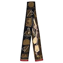 Sciarpa in seta Monogram Louis Vuitton Marrone Nero