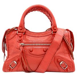 Sac à main 2-Way Balenciaga Classic Mini City Rouge