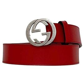 Cinturón Gucci de cuero rojo Roja