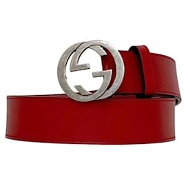 Gucci Red Leather Belt Red