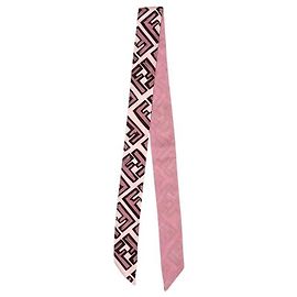 Sciarpa lunga in seta Fendi rosa Rosa