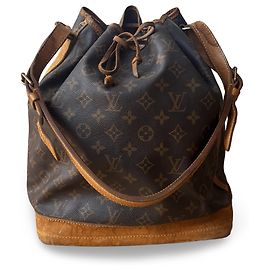 Louis Vuitton Noé Handbag Beige Leather and Cloth Beige