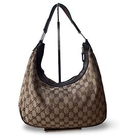 Gucci GG Canvas Schultertasche Silber Silber Beige