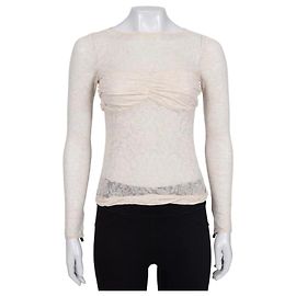 Top ajustado de encaje beige Louis Vuitton Talla 36 Segunda mano Otro