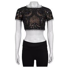 Emilio Pucci Elegant Black Sequin  Peter Dundas Top Sz.XS Pre-owned Other