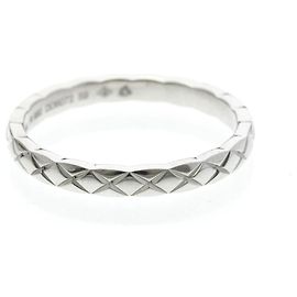 Chanel Coco Crush Mini Model Platinum Band Ring Silvery