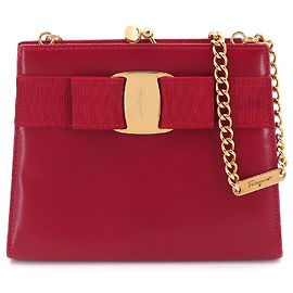 Bolso de Hombro Vara Chain Salvatore Ferragamo Roja