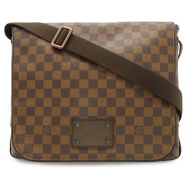 Borsa a Spalla Louis Vuitton Damier Brooklyn MM Marrone Damier ebene