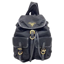 Prada Logo Nylon Rucksack Schwarz