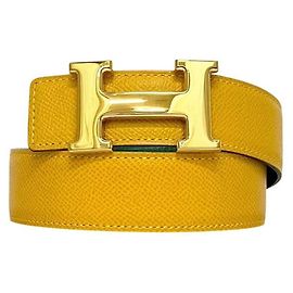 Hermès Ceinture Hermes Constance H Vert et Jaune Vert Jaune