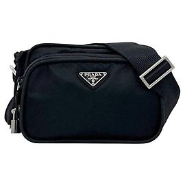 Borsa a tracolla in nylon Prada nero Nero