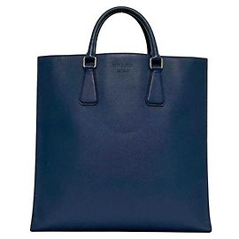 Sac cabas Prada Saffiano bleu Bleu