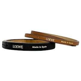 Loewe Leather Bangle Set Brown Black
