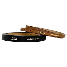 Conjunto de braceletes de couro Loewe Marrom Preto