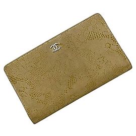 Chanel Bi-fold Long Wallet in Beige Beige