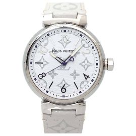 Louis Vuitton Tambour GM Monogram White QA114 Men's Watch Other