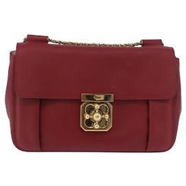 Chloé Chloe Elsie Crossbody Flap Leather Medium Roja