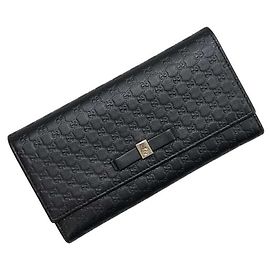 Cartera larga bi-fold negra Gucci Negro