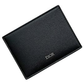 Christian Dior Leather Card Case Black