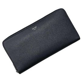 Céline Cartera larga redondeada Celine - Cuero negro Negro