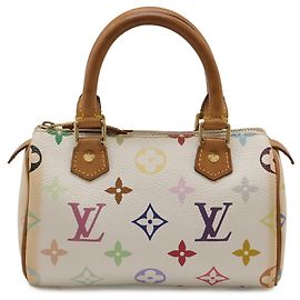 Bolsa Clutch Louis Vuitton Monogram Multicolor Mini Speedy Branco Multicor Monograma