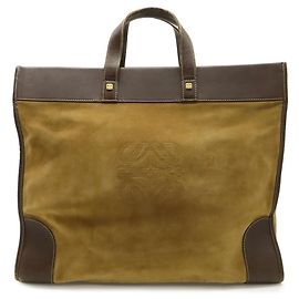 Bolso Tote Loewe Anagram Beige Caqui Marrón oscuro