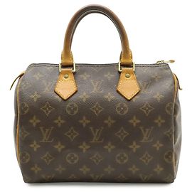 Louis Vuitton Monogram Speedy 25 Handtasche Braun Weiß Monogramm