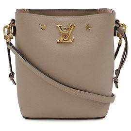 Borsa a tracolla Louis Vuitton Nano Lockme Bucket Beige