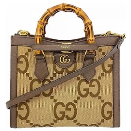 Borsa Gucci Diana marrone in pelle e tela Marrone